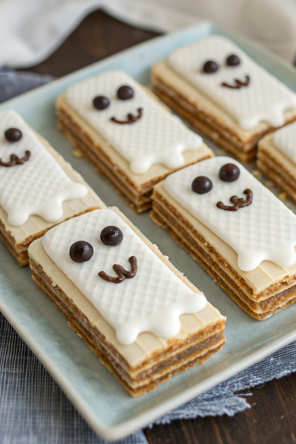 Chocolate Dipped Ghost Wafer Cookies Recipe