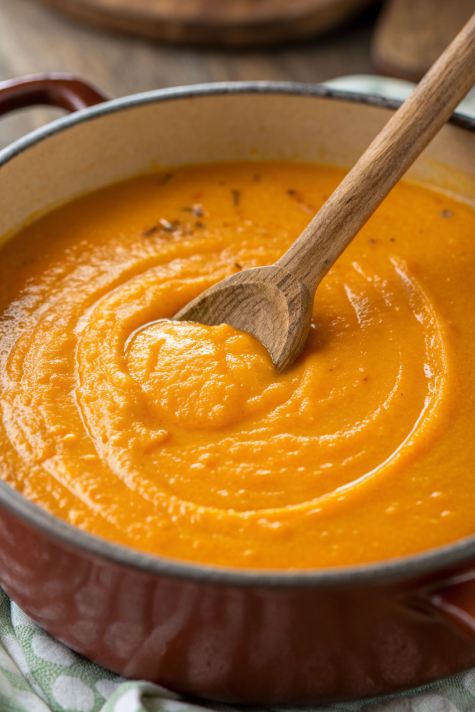 Creamy Roasted Pumpkin Sweet Potato Soup Recipe