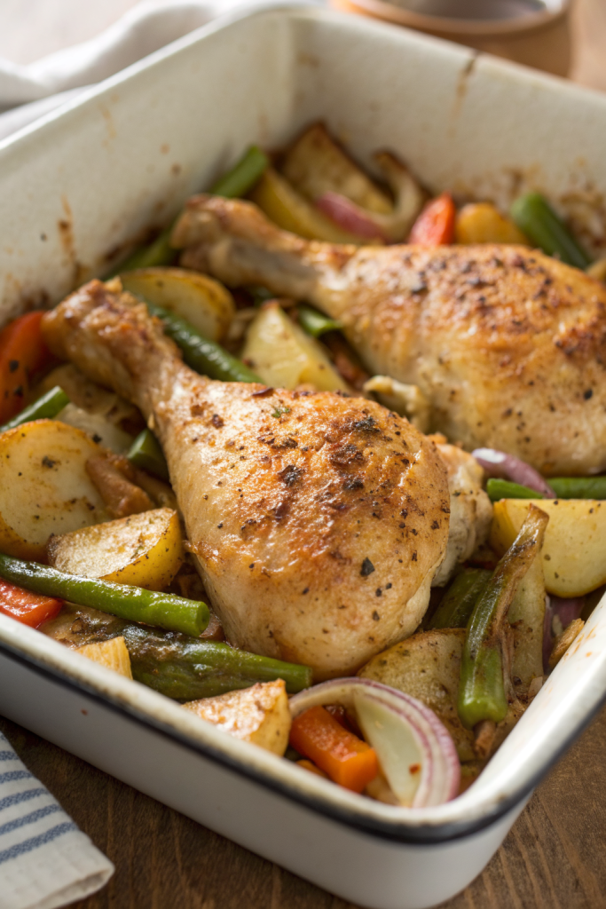 Crispy Oven-Baked Chicken Thighs with Veggies