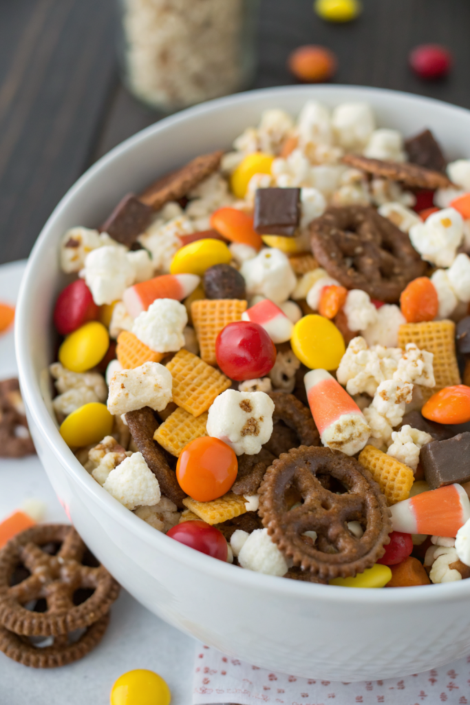 Fall Harvest Caramel Popcorn Snack Mix