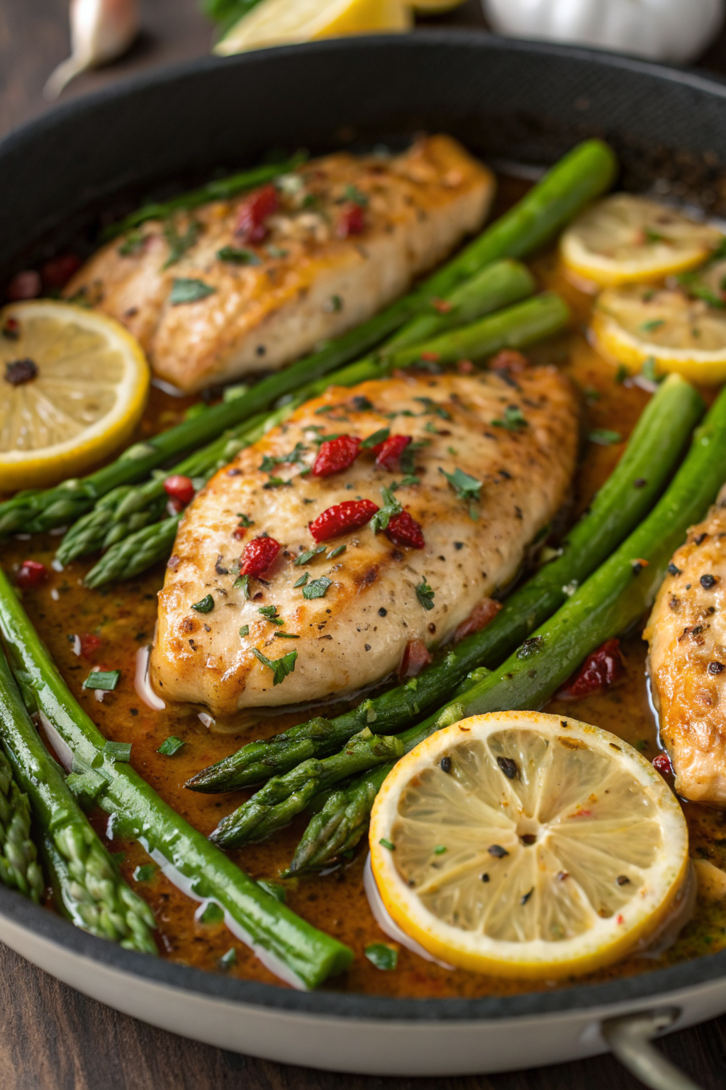 Lemon Dill Butter Garlic Chicken and Asparagus