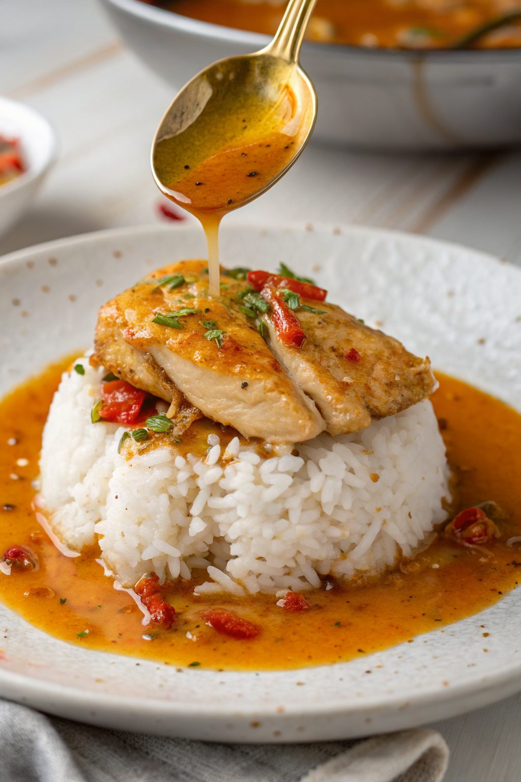 Lemon Pepper Chicken Thighs with Rice Gravy