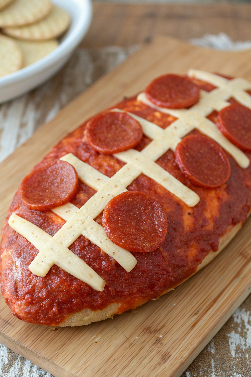 Pepperoni Football Cheese Ball Recipe