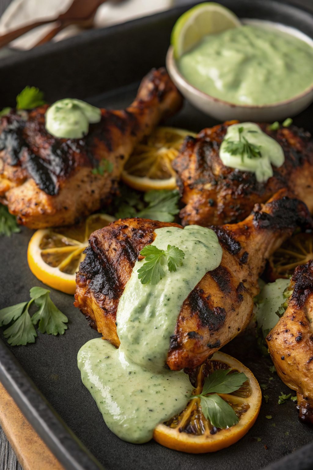 Peruvian Chicken with Creamy Green Sauce