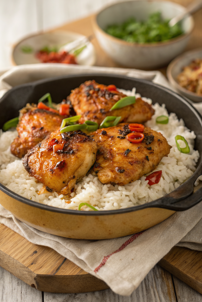 Skillet Bang Bang Chicken Thighs Recipe