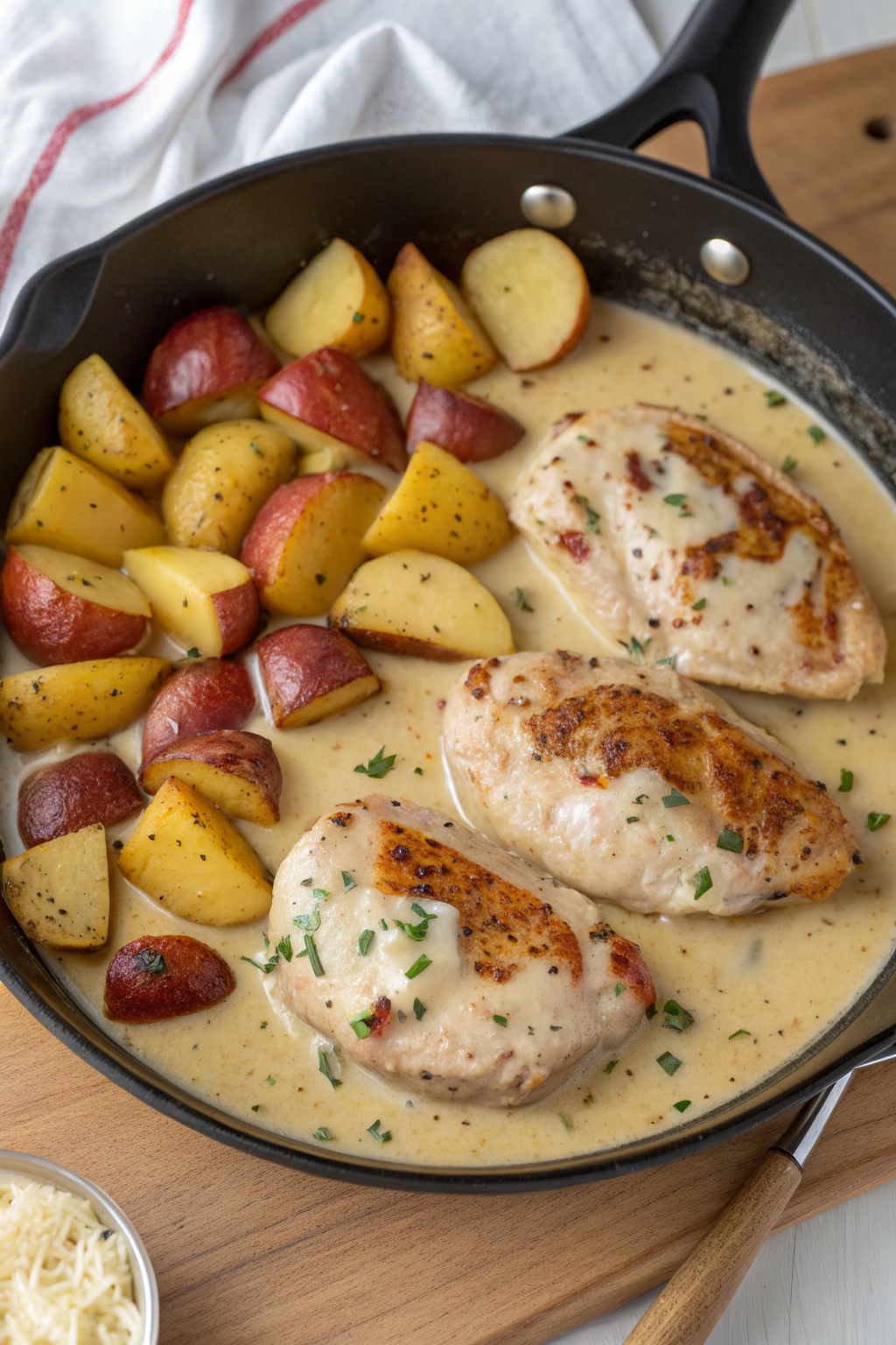 Chicken Potatoes with Dijon Cream Sauce