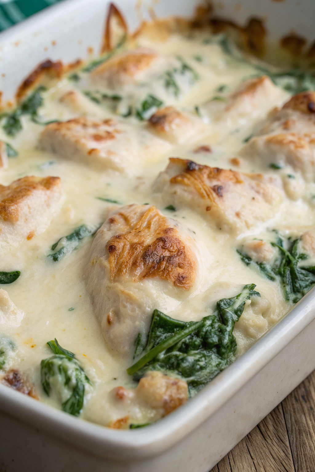 Chicken and Spinach Casserole with Cream Cheese
