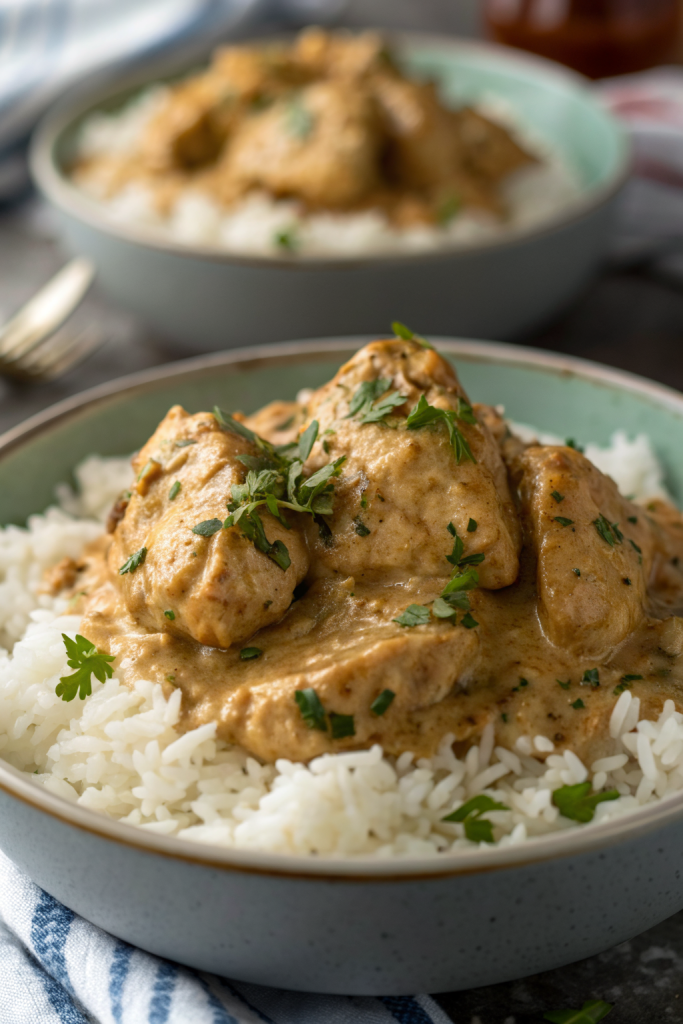 Creamy Smothered Chicken and Rice Recipe