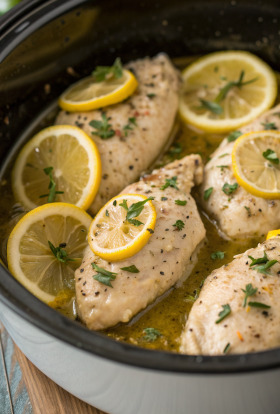 Crock Pot Chicken thighs Recipe with Lemon Garlic Butter