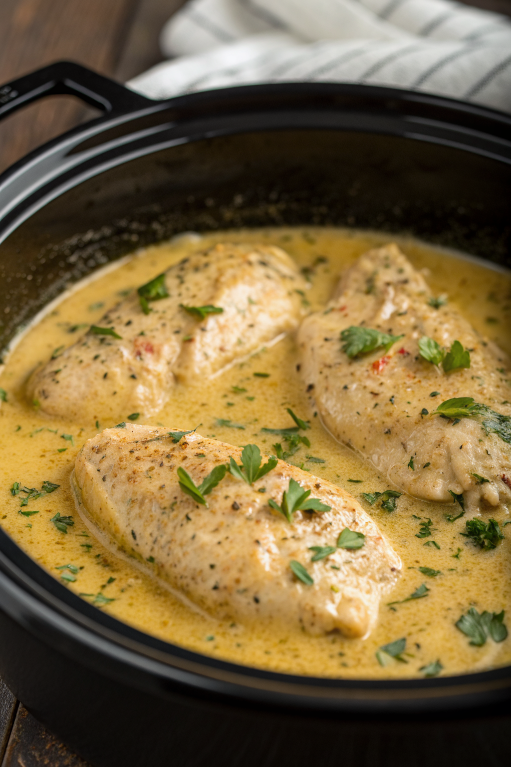 Crockpot Creamy Garlic Parmesan Chicken Recipe