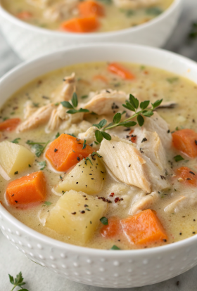Healthy Chicken Pot Pie Soup Recipe