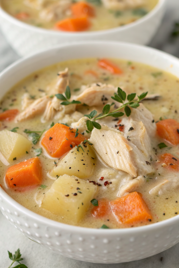 Healthy Chicken Pot Pie Soup Recipe