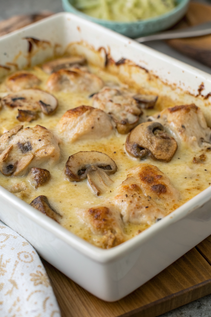 Keto Garlic Mushroom Chicken Casserole Recipe