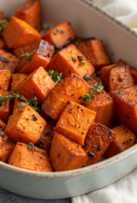 Roasted Sweet Potatoes with Cinnamon & Honey Recipe