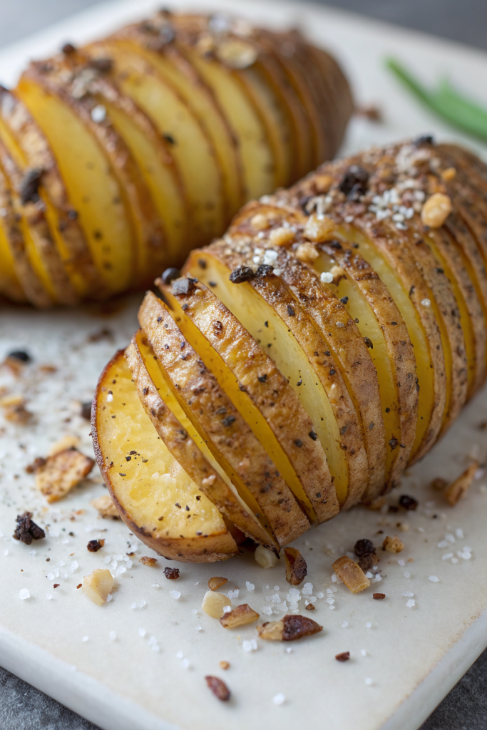 Salt & Pepper Mini Hasselback Potatoes with Cajun Dip