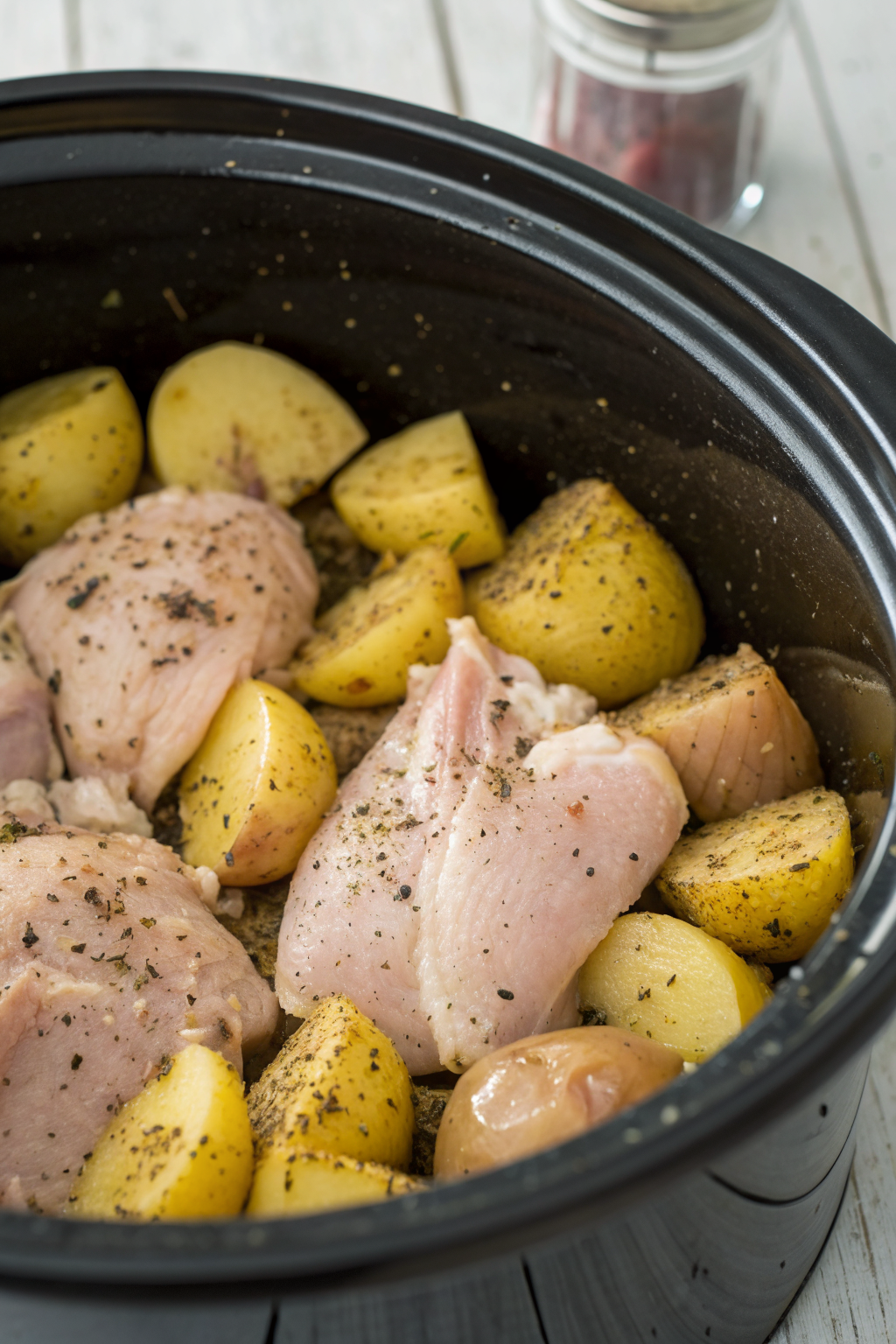 Slow Cooker Parmesan Garlic Chicken and Potatoes