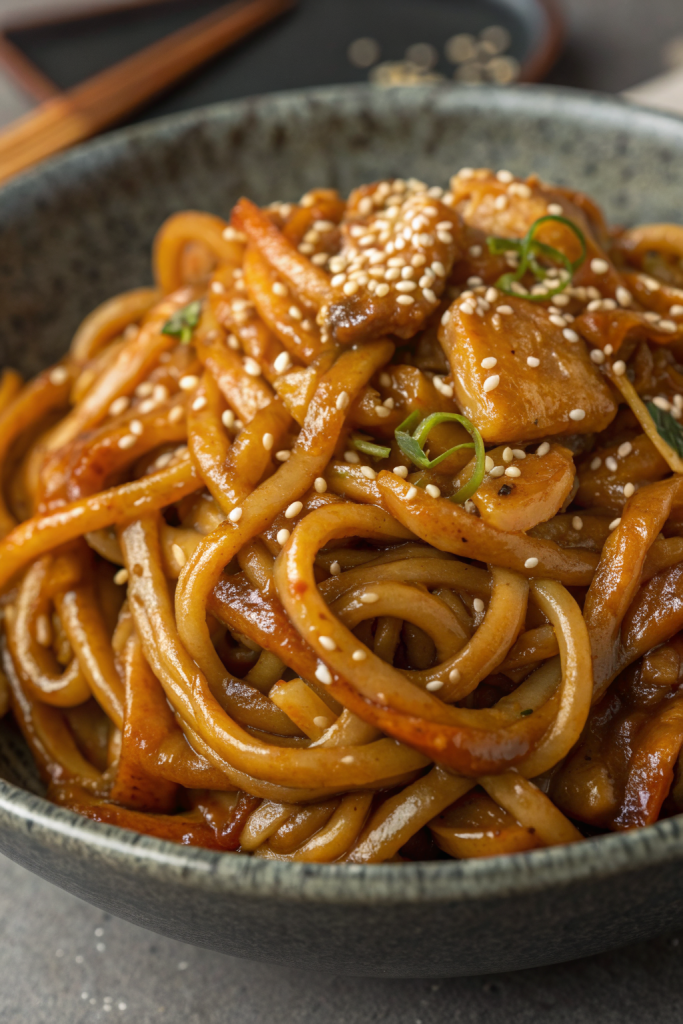 Vegan Garlic Udon Noodles Recipe