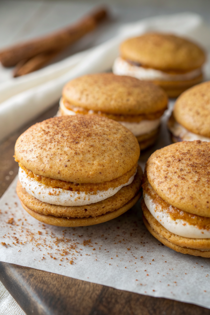 Apple Cider Whoopie Pie cookies with Caramel Filling