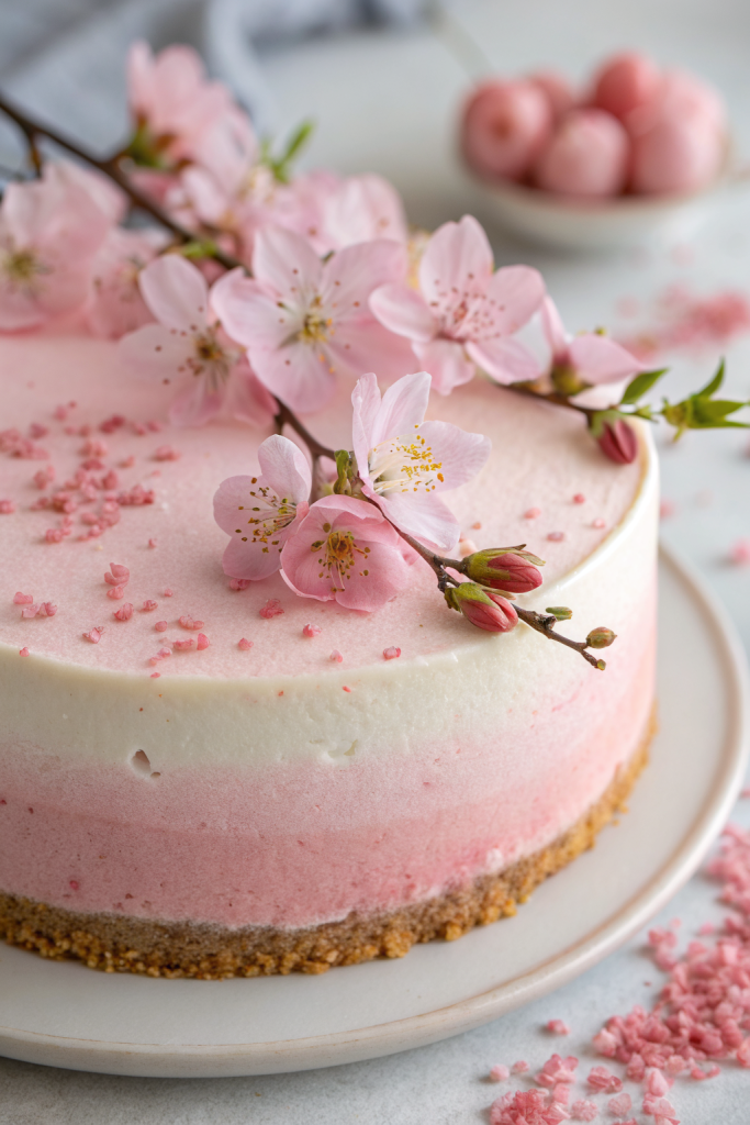Cherry Blossom Japanese Sakura Cheesecake Recipe