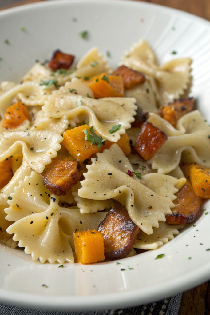 Creamy Butternut Squash Pasta with Sausage and Spinach