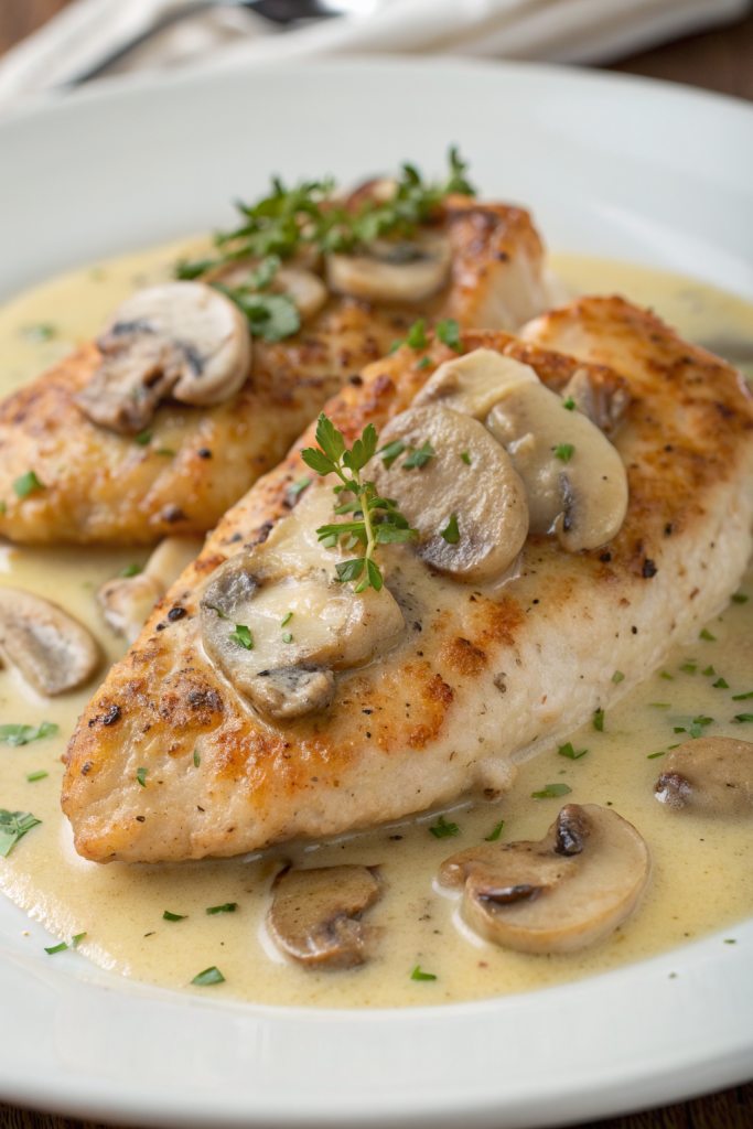 Creamy Mushroom Asiago Chicken Recipe