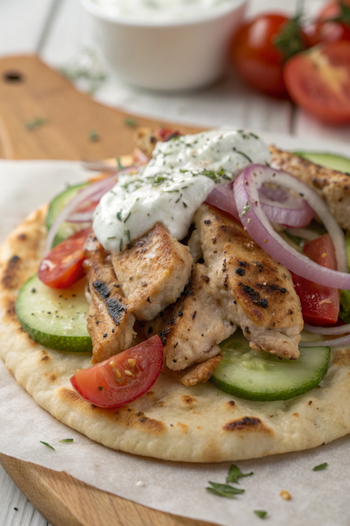 Greek Chicken Flatbread Recipe