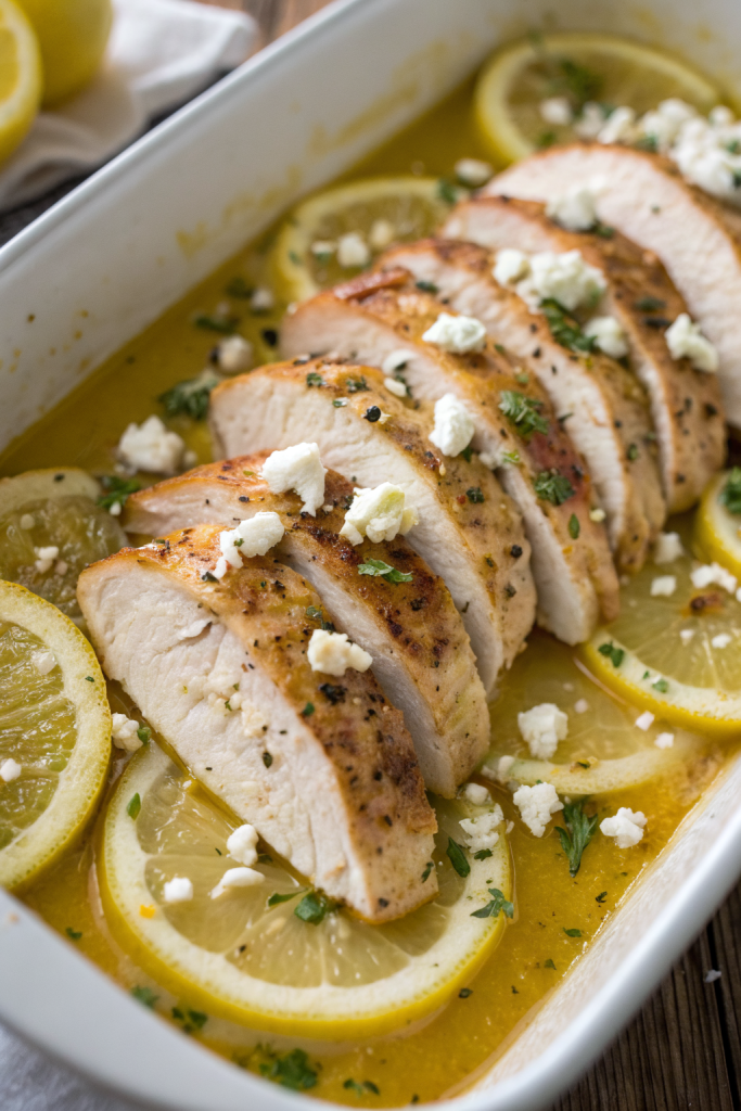 Greek Chicken with Lemon and Feta Recipe