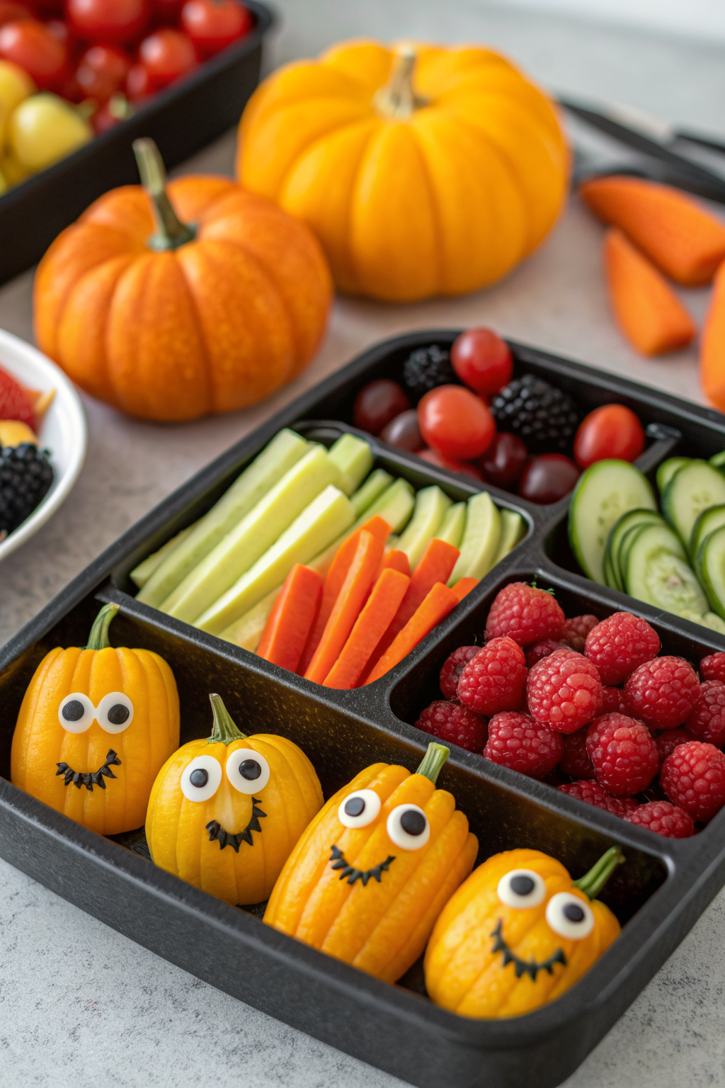 Halloween Fruit and Veggie Tray Idea