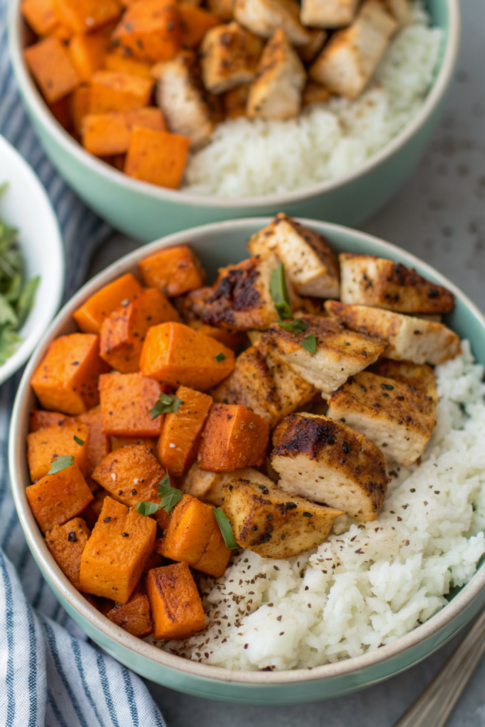 Healthy Chicken and Sweet Potato Bowls Recipe