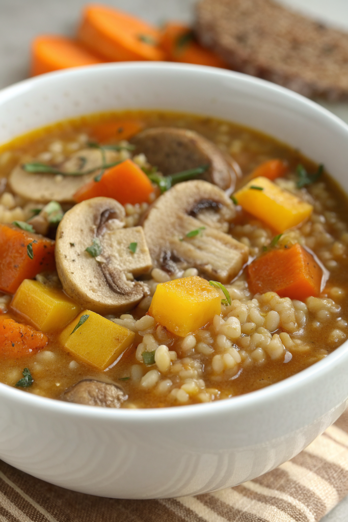 Healthy Mushroom Quinoa Soup Recipe
