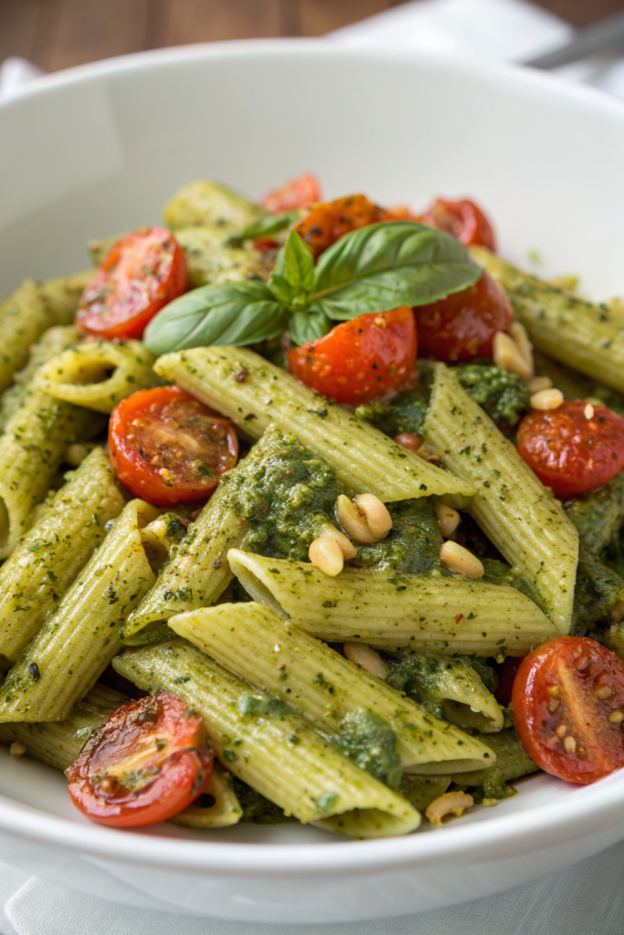 Pesto Pasta With Roasted Vegetables