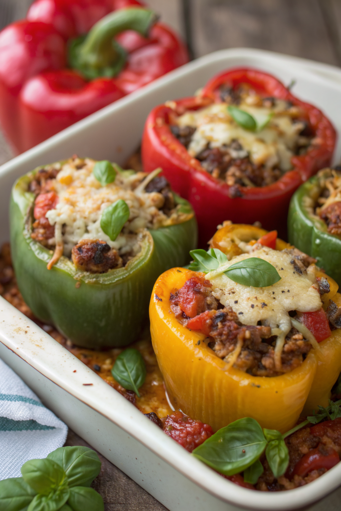 Stuffed Bell Peppers with Rice and Veggies